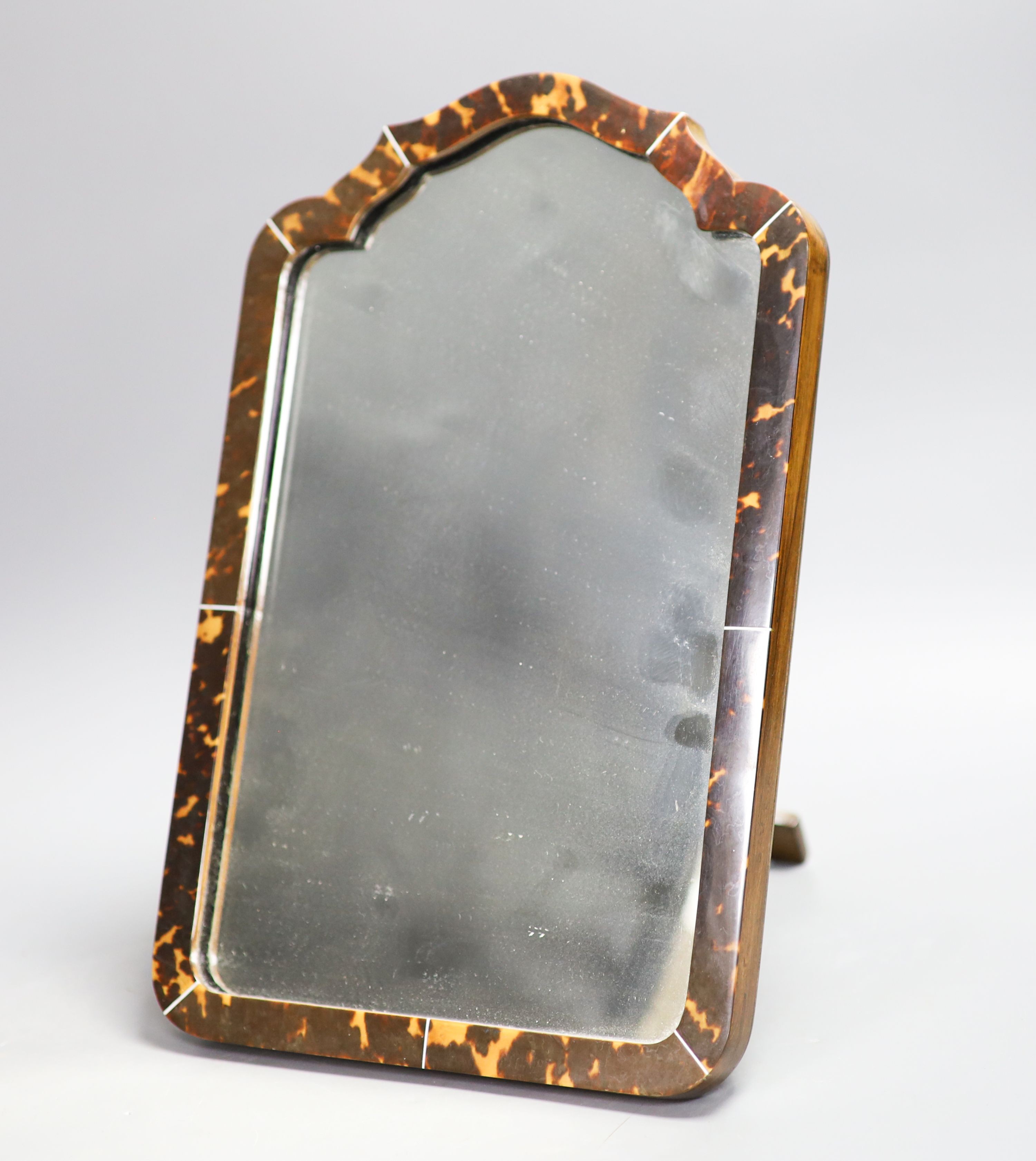 An ivory and tortoiseshell dressing mirror, 1930s, 35cm